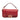 Red Fendi Zucca Embossed Leather Baguette Satchel