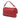 Red Fendi Zucca Embossed Leather Baguette Satchel