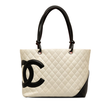White Chanel Large Cambon Ligne Tote - Designer Revival