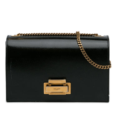 Black Saint Laurent Art Deco Flap Bag - Designer Revival