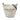 White Saint Laurent Striped Canvas Rive Gauche Bucket Bag