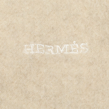 White Hermès Cashmere Scarf Scarves - Designer Revival