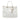 White Prada Saffiano Lux Double Zip Tote