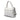 White Bottega Veneta Intrecciato Trimmed Lambskin Grommet Top Handle Bag