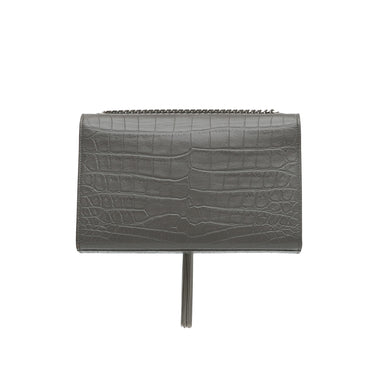 Gray Yves Saint Laurent Medium Embossed Kate Tassel Shoulder Bag