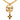 Gold Chanel CC Gold Plated Cross Pendant Necklace