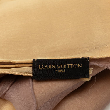 Brown Louis Vuitton Monogram Silk Scarf Scarves