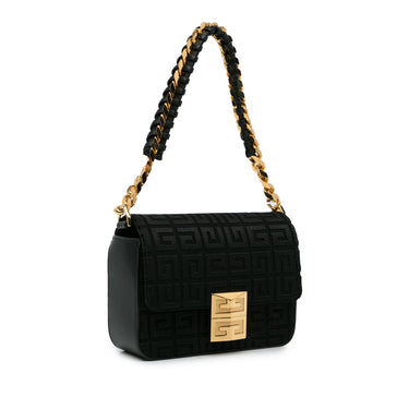 Black Givenchy 4G Embroidered Shoulder Bag - Designer Revival