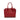 Red Prada Soft Calf Trimmed Saffiano Lux Zip Convertible Tote Satchel