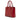 Red Prada Soft Calf Trimmed Saffiano Lux Zip Convertible Tote Satchel