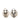 Silver Chanel CC Brass Round Clip On Earrings