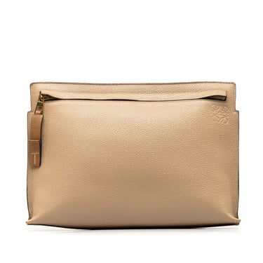 Tan LOEWE Leather T Pouch