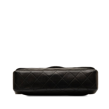 Black Chanel Lambskin Paris Double Flap Shoulder Bag