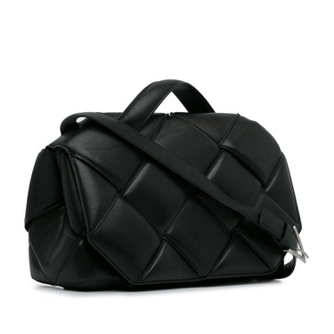 Black Bottega Veneta Maxi Intrecciato Padded Leather Satchel - Designer Revival