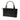 Black Burberry House Check Canvas Trimmed Leather Handbag