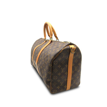 Brown Louis Vuitton Monogram Keepall Bandouliere 45 Travel Bag - Designer Revival