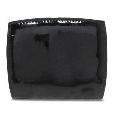 Black Chanel CC Patent Zip Around Compact Wallet - Designer Revival