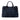 Blue Burberry Medium Suede and Calfskin Banner Satchel