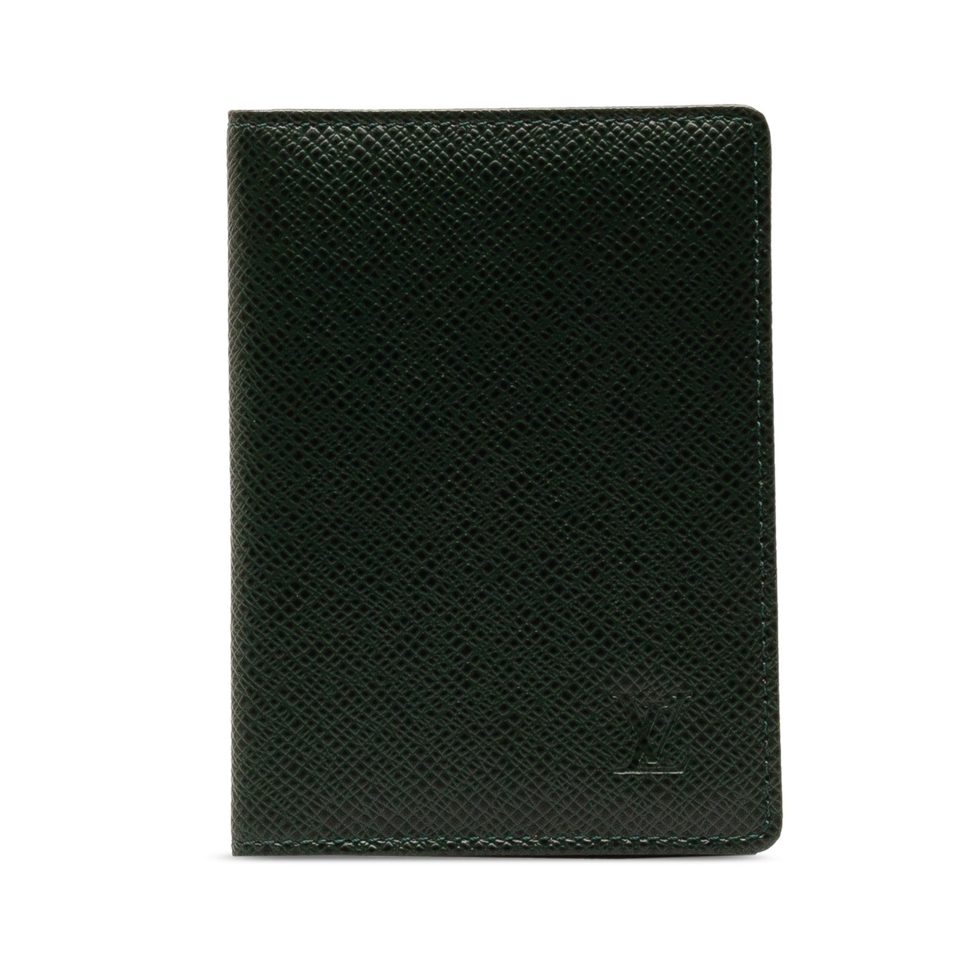 Green Louis Vuitton Taiga Business Card Holder - Designer Revival