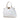 White Fendi Medium Pebbled Leather Peekaboo Satchel - Designer Revival