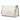 White Prada Glace Calfskin Studded Etiquette Flap Satchel