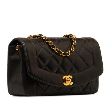 Black Chanel Small Lambskin Diana Flap Crossbody Bag