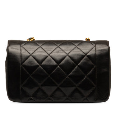 Black Chanel Small Lambskin Diana Flap Crossbody Bag - Designer Revival