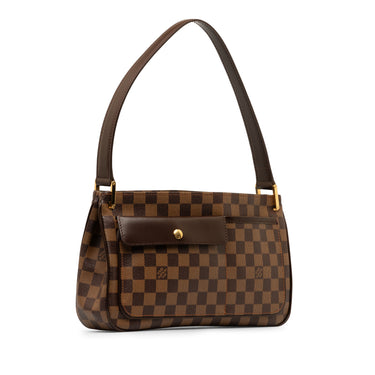 Brown Louis Vuitton Damier Ebene Aubagne Shoulder Bag - Designer Revival