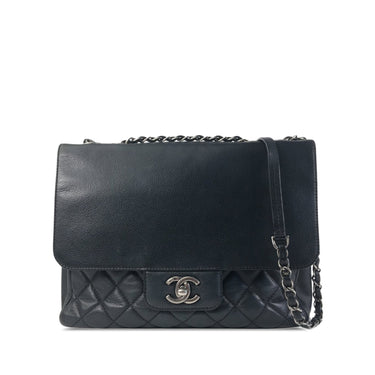 Black Chanel Large Caviar All About Flap Crossbody Bag - Designer Revival