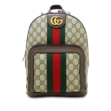 Brown Gucci Small GG Supreme Ophidia Backpack - Designer Revival