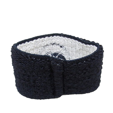 Blue Chanel Elastic Knit Cotton Headband and Sweatbands Set