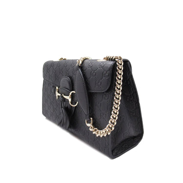 Black Gucci Medium Guccissima Emily Shoulder Bag - Designer Revival