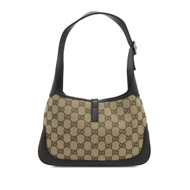 Brown Gucci GG Canvas Web Jackie Shoulder Bag