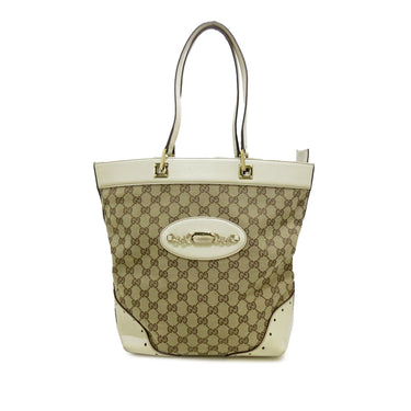 Beige Gucci GG Canvas Punch Tote