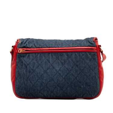 Blue Chanel CC Quilted Denim Flap Crossbody Bag
