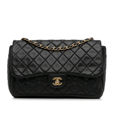 Black Chanel Small Lambskin Single Flap Shoulder Bag