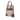 Beige Prada Vitello Trimmed Tweed Flat Tote
