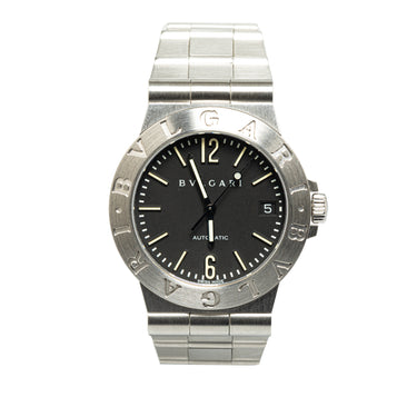 Silver Bvlgari Automatic Stainless Steel Diagono Watch