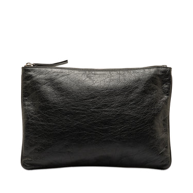Black Balenciaga Europa Leather Pouch Clutch Bag