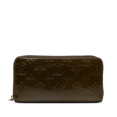 Brown Louis Vuitton Monogram Vernis Zippy Wallet - Designer Revival