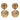 Gold Chanel CC Gold Plated Filigree Double Orbs Dangle Clip On Earrings