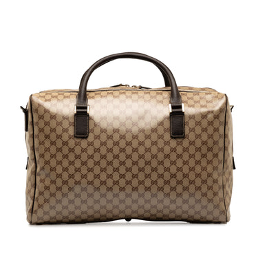 Brown Gucci GG Crystal Duffle Bag - Designer Revival
