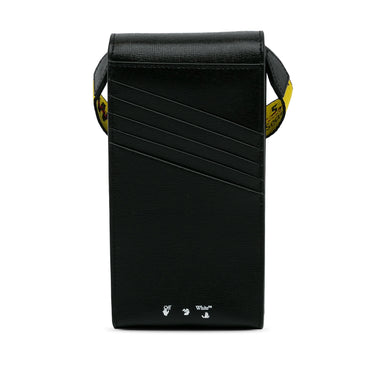Black Off White Binder Diagonal Phone Holder Crossbody Bag - Designer Revival