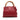 Red Gucci Small Calfskin Bamboo Shopper Satchel