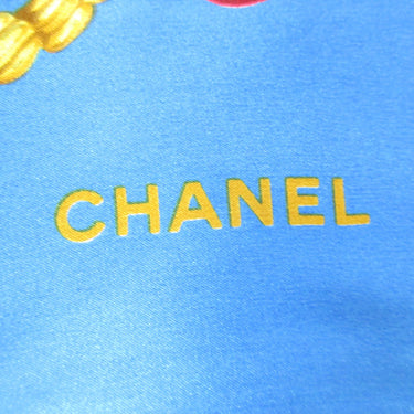 Blue Chanel Printed Silk Scarf Scarves