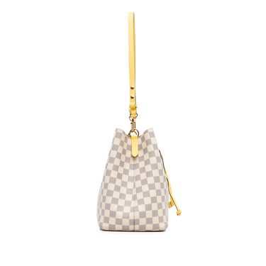 White Louis Vuitton Damier Azur Neonoe MM Bucket Bag