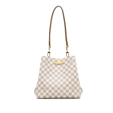 White Louis Vuitton Damier Azur Neonoe MM Bucket Bag