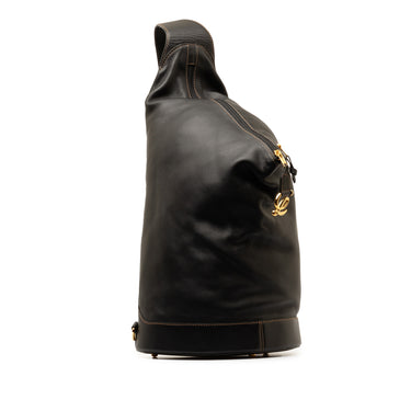 Black LOEWE Leather Anton Sling Bag - Designer Revival