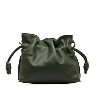 Green Loewe Mini Flamenco Knot Crossbody Bag - Designer Revival