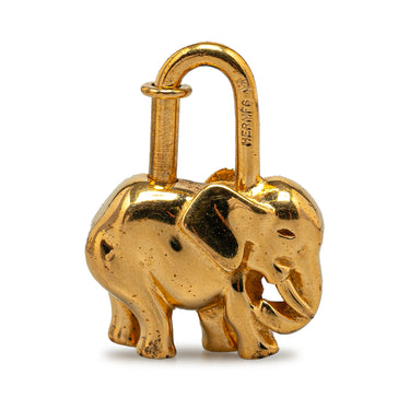 Gold Hermès Elephant Cadena Charm Key Chain - Designer Revival